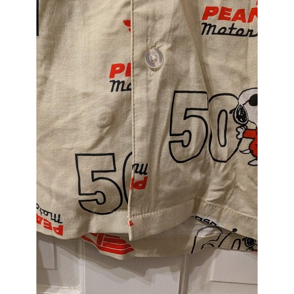 Peanuts Snoopy Motorsport Champion Shirt L 50th Anniversary Racing Button Up - Picture 10 of 13